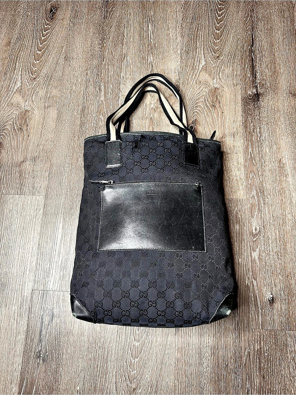Gucci GG Monogram Black Canvas Tote